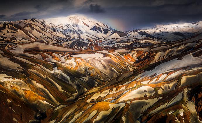 The colourful mountains of Landmannalaugar region in the Icelandic highlands.