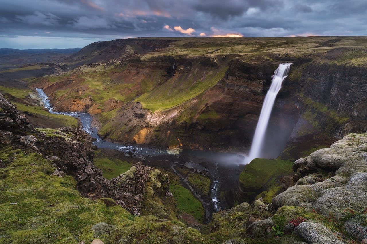 Háifoss is the second tallest waterfall in Iceland.