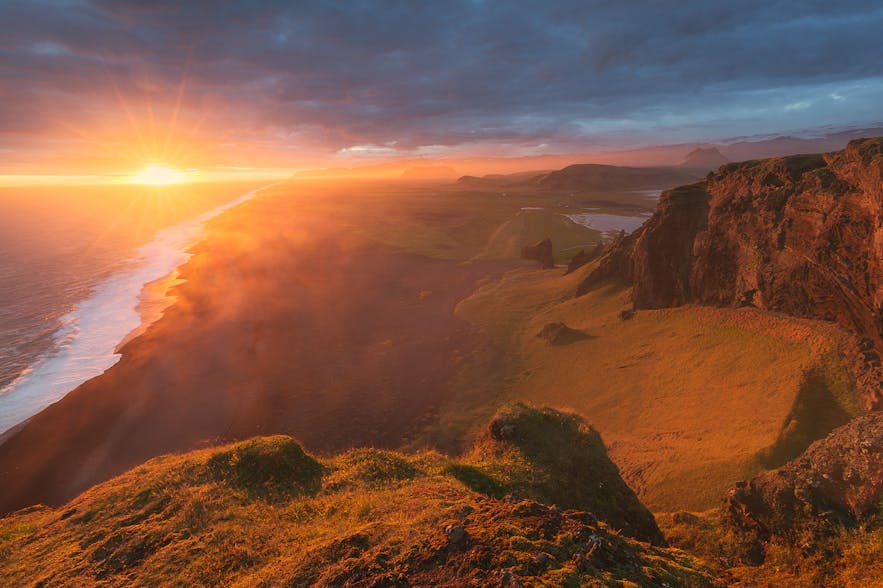 Sunset at Dyrholaey. Photo by: 'Iurie Belegurschi'.