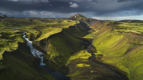 Eine spektakuläre Schlucht in den isländischen Highlands.
