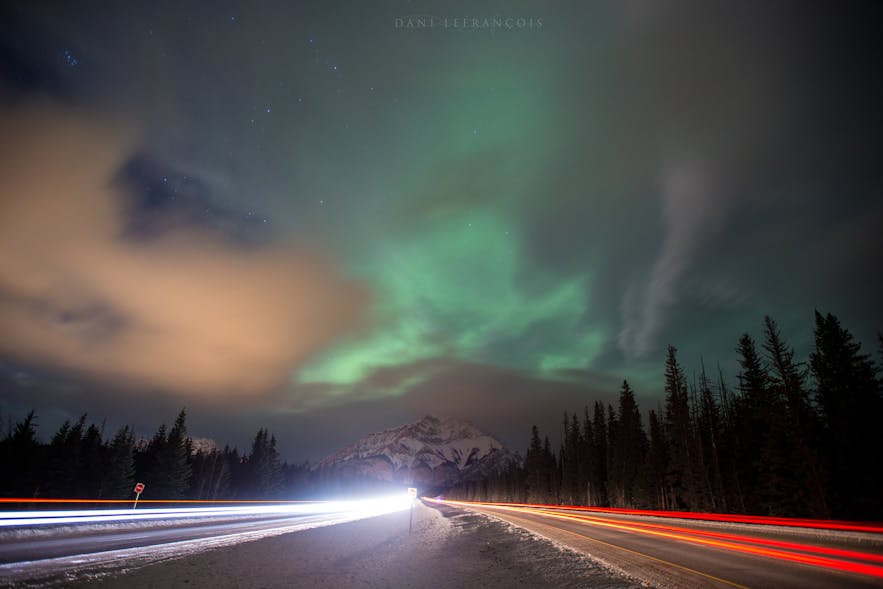 The aurora is beautiful even on a cloudy day - Photo by Dani Lefrancois