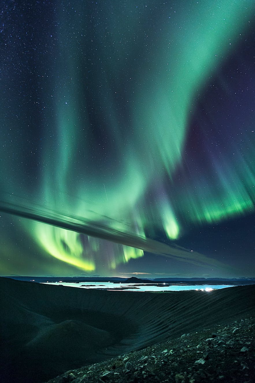Northern Lights over Hverfjall