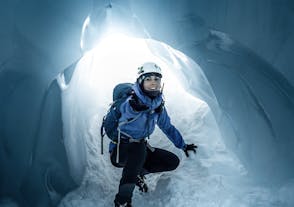 Journey into the frozen depths and marvel at the mesmerizing beauty of an ice tunnel.