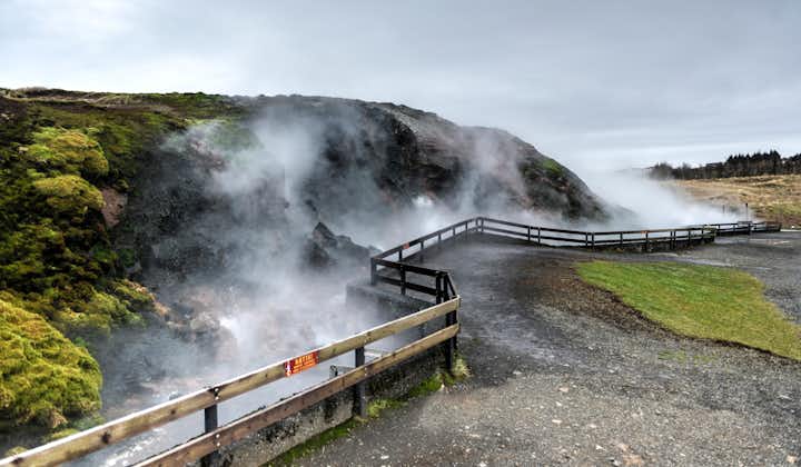Deildartunguhver is Europe's most powerful hot spring, providing energy for nearby homes and greenhouses.
