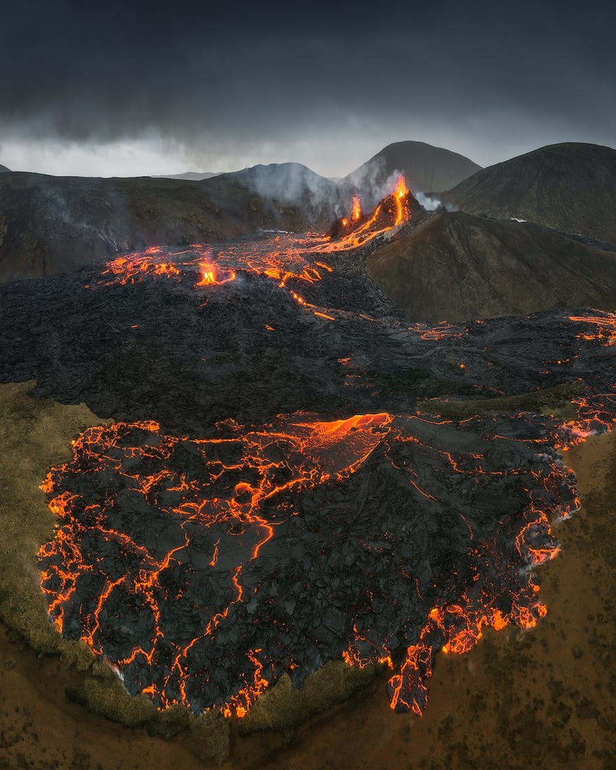 Geldingadalur volcano erupts in a far-flung valley in Iceland.