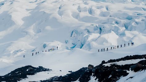 Traverse the frozen wonderland and embrace the thrill of glacier hiking amidst Iceland's icy giants.